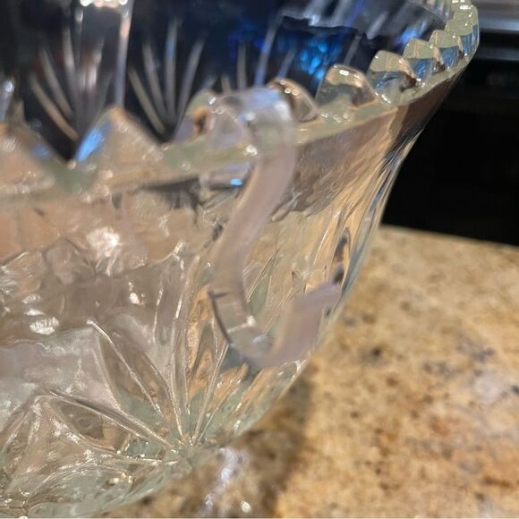 Vintage Large glass punch bowl - set of 12 cups - Picture 14 of 15